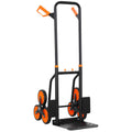 DURHAND 6-Wheel Folding Stairlift Cart, 120kg Load Capacity, Steel, for Moving, Gardening, Orange