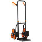 DURHAND 6-Wheel Folding Stairlift Cart, 120kg Load Capacity, Steel, for Moving, Gardening, Orange