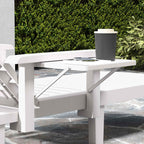 Outsunny Set of 2 Adjustable Garden Loungers with Table and Armrests, in Polypropylene, 79x158x88 cm, White