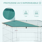 Folding Wire Playpen for Dogs and Puppies Ø120x60 cm with Waterproof Polyester Cover