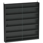 6-Tier Adjustable Wooden Notice Board with Glass Doors, 80x9.5x83 cm, Black