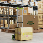 Folding Luggage Cart, 70 kg Capacity, with Telescopic Aluminum Handle, Silver