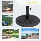 14kg HDPE Round Umbrella Base for Ф35-38-48mm Poles, Ø49x32A cm, Black - Borge' Group Limited