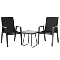 Outsunny 3-Piece Outdoor Bistro Set, Coffee Table with Adjustable Legs