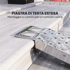 Folding Non-Slip Motorcycle Loading Ramp with Safety Strap, Steel, Silver