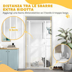 PawHut 180cm High Dog and Cat Gate, Extends from 76-104cm and Push-fits, White