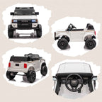 AIYAPLAY TOYOTA Land Cruiser 12V Electric Ride-On Toy Car with Remote Control, Ages 3-6, White