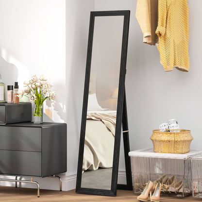 HOMCOM Wall and freestanding mirror with MDF frame for entrance, living room and bedroom, Black