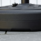 Round Plastic Umbrella Base Fillable with Water and Sand for 38-48 mm Poles, Ø56 cm, Black