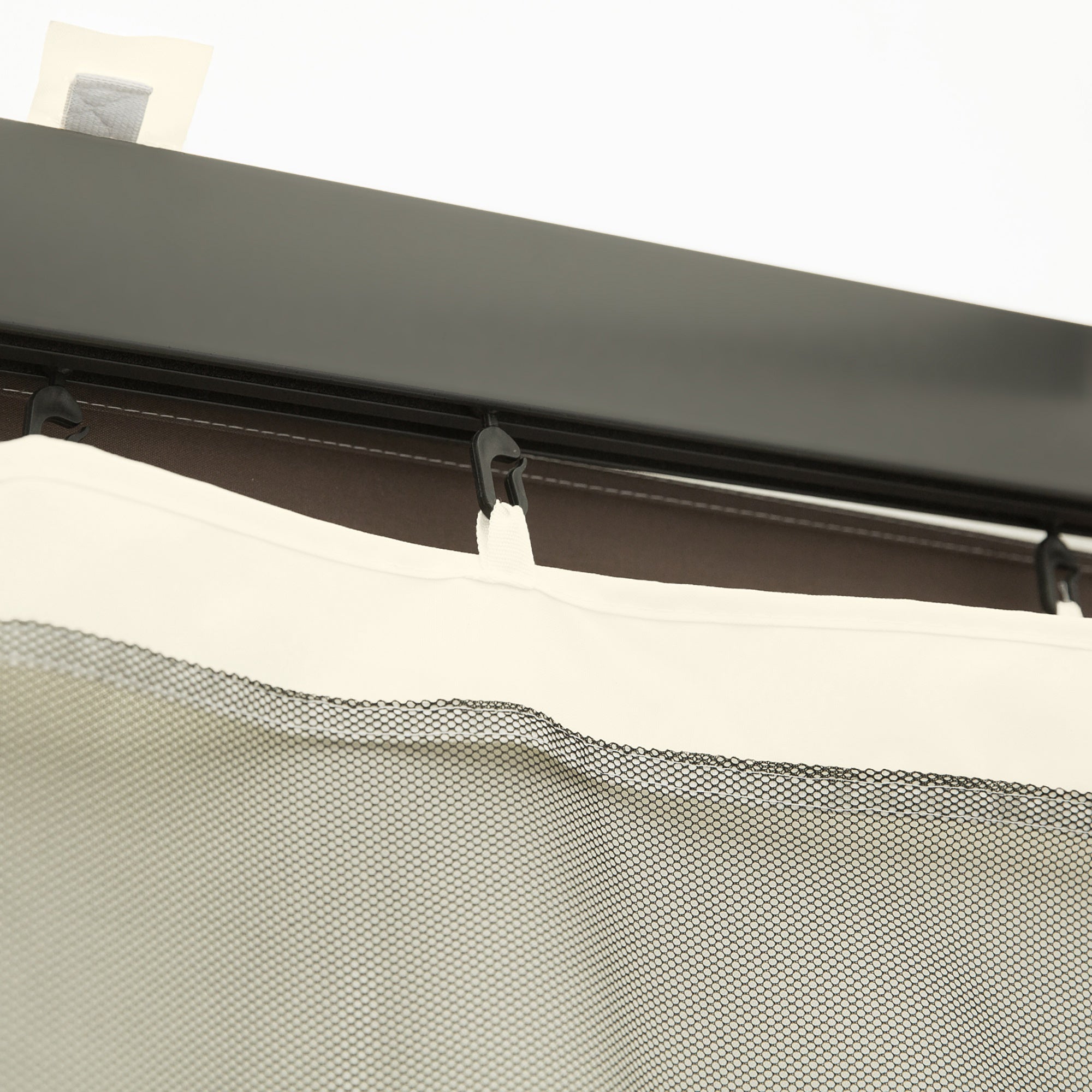 Outsunny Universal Replacement Gazebo Mosquito Net with Zippers, 335x207cm - Black and Beige