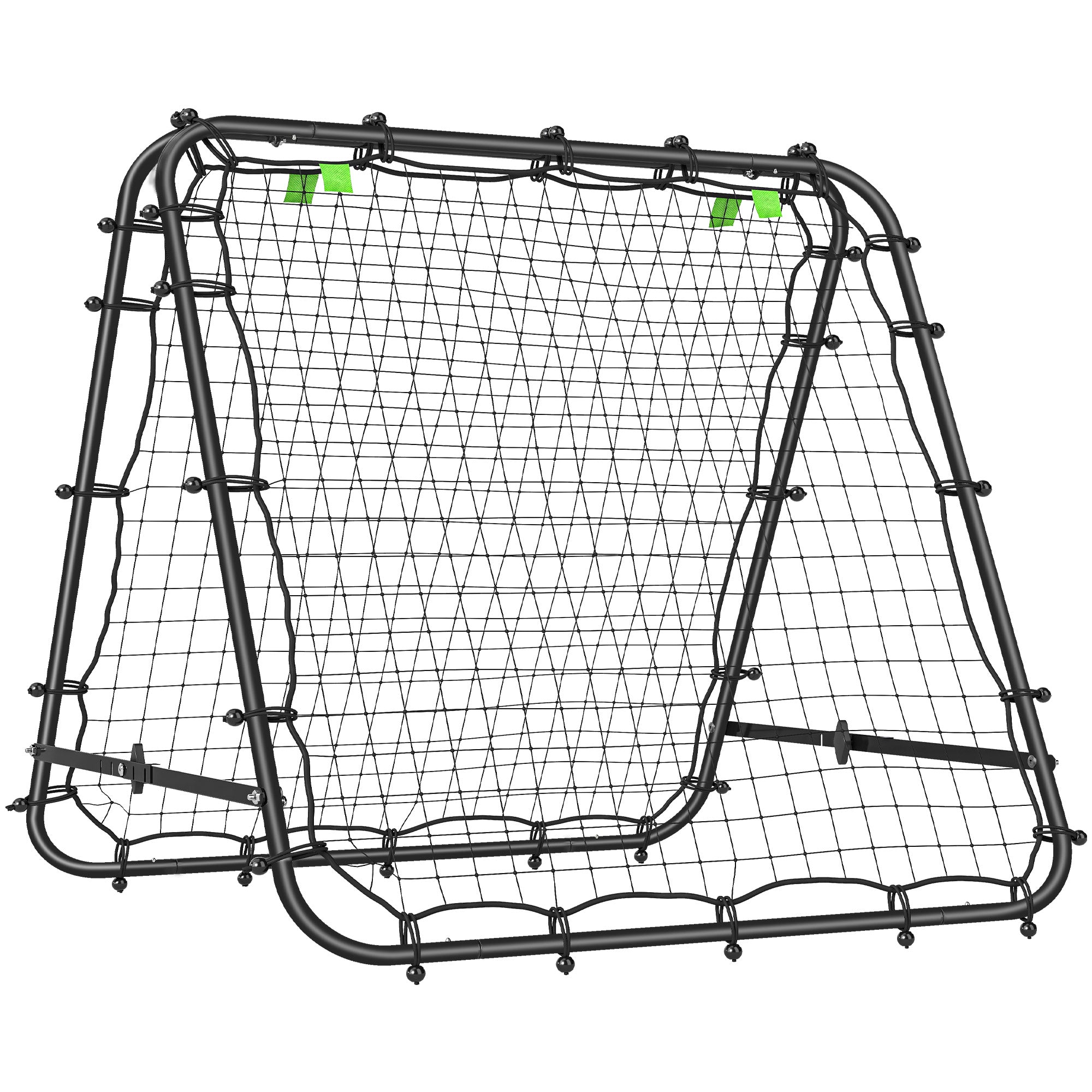 Foldable Soccer Rebounder Net with Adjustable Angle and Pegs, Made of PE and Metal, 100x95x90 cm, Black