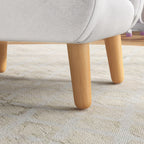 Scandinavian Style Children's Armchair with Cloud Armrests in White Fabric, 46x51x55 cm