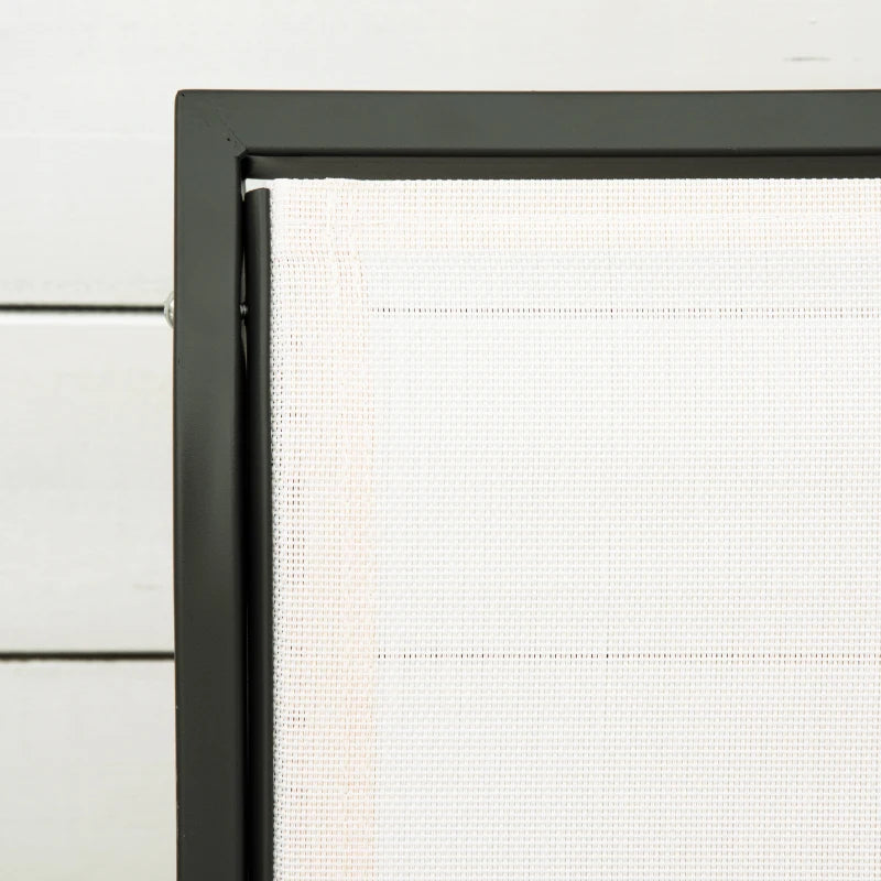 3-Seater Garden Swing Bench in Metal and Breathable Mesh Fabric, 147x70x85cm, Beige - Borge' Group Limited