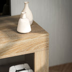 Modern 60" Max TV Stand with 2-Door Cabinet and Open Shelf, 140x40x48 cm, White and Wood Color