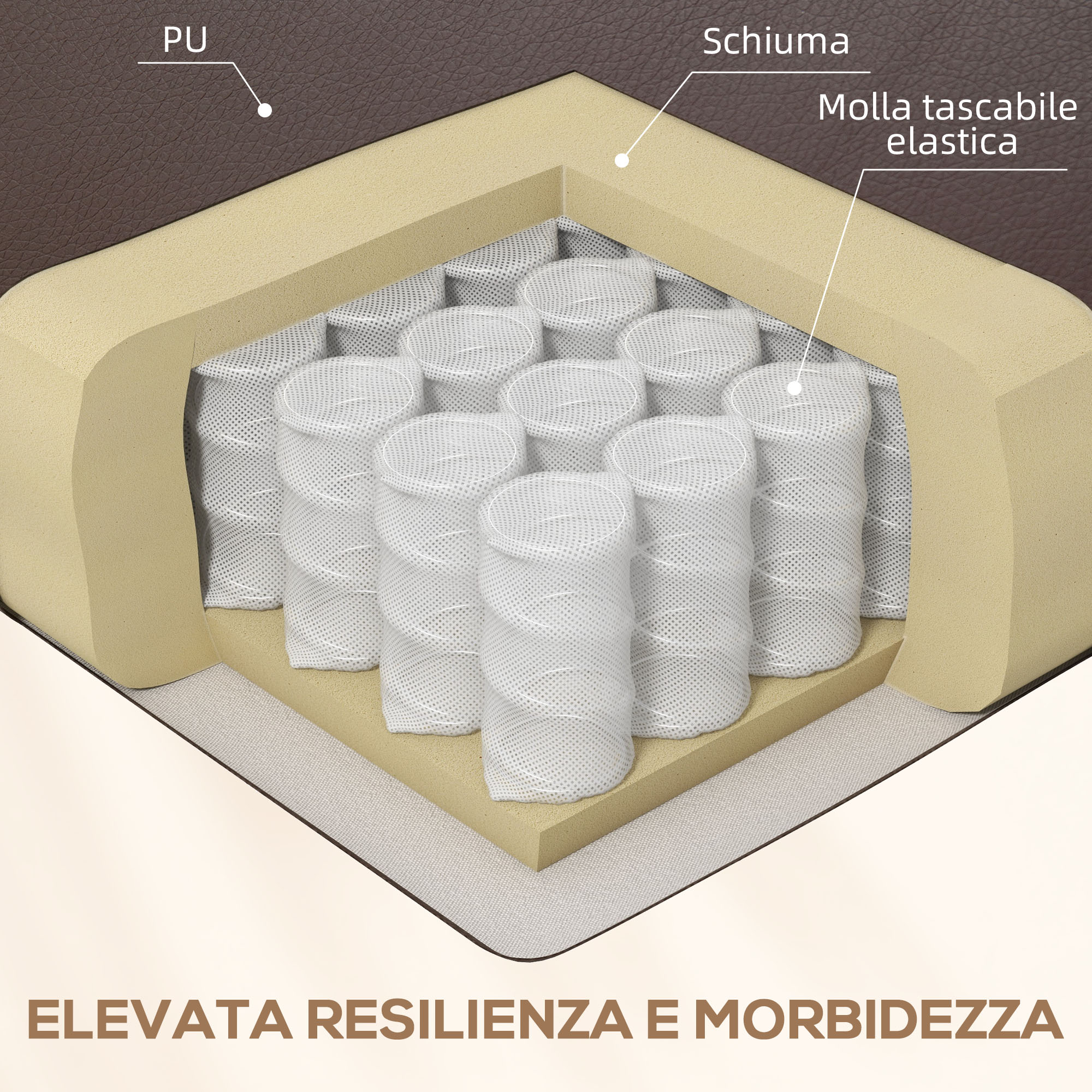 Reclining Massage Chair with 8 Massage Points and 5 Modes, 84x92x109cm, Dark Brown