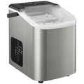 HOMCOM Ice Maker, 12kg in 24 Hours, 9 Cubes in 7-10 Minutes, 2 Sizes, with Self-Cleaning System, Silver