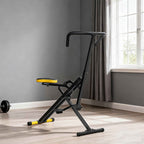 SPORTNOW Folding Total Crunch Machine with Adjustable Seat, Made of Metal and Plastic, 57x105x115 cm, Yellow