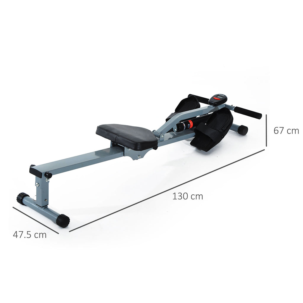 Professional Rowing Machine with Central Pull for Home Training Space Saving with Display 130 x 47.5 x 67cm