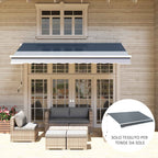Outsunny Replacement Awning Cover 3x2.5m Retractable Sun Shade Canopy in Anti-UV 50+ Polyester, Garden, Grey