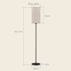 40W Floor Lamp with Foot Switch, Linen Effect Fabric and Metal, Ø25x161.5 cm, Black and Beige