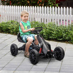 Outsunny Kids Pedal Go-Kart with 4-Position Adjustable Seat and EVA Wheels, 100 x 58 x 58.5 cm, Black