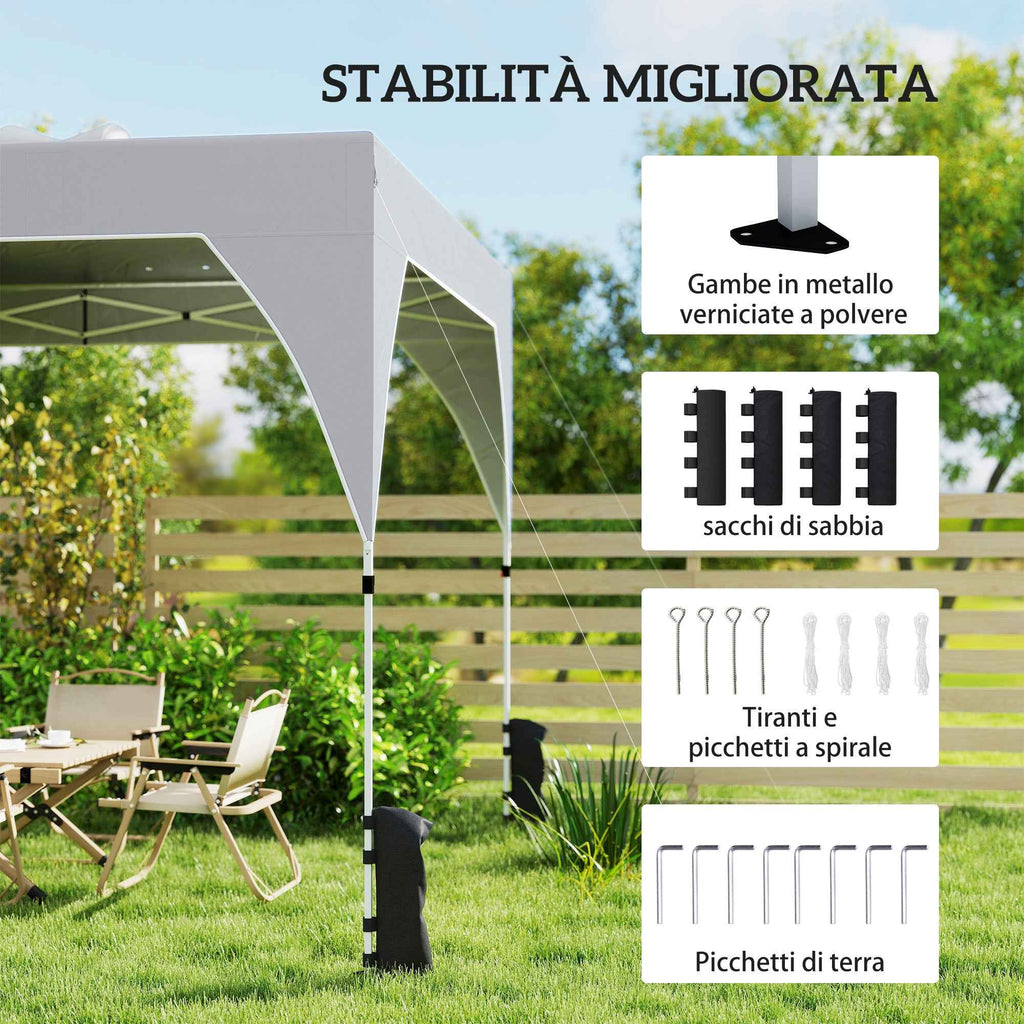 Outsunny 3x3m Folding Gazebo with Vents, Sandbags and Carry Bag, Oxford Fabric and Metal, Dark Grey