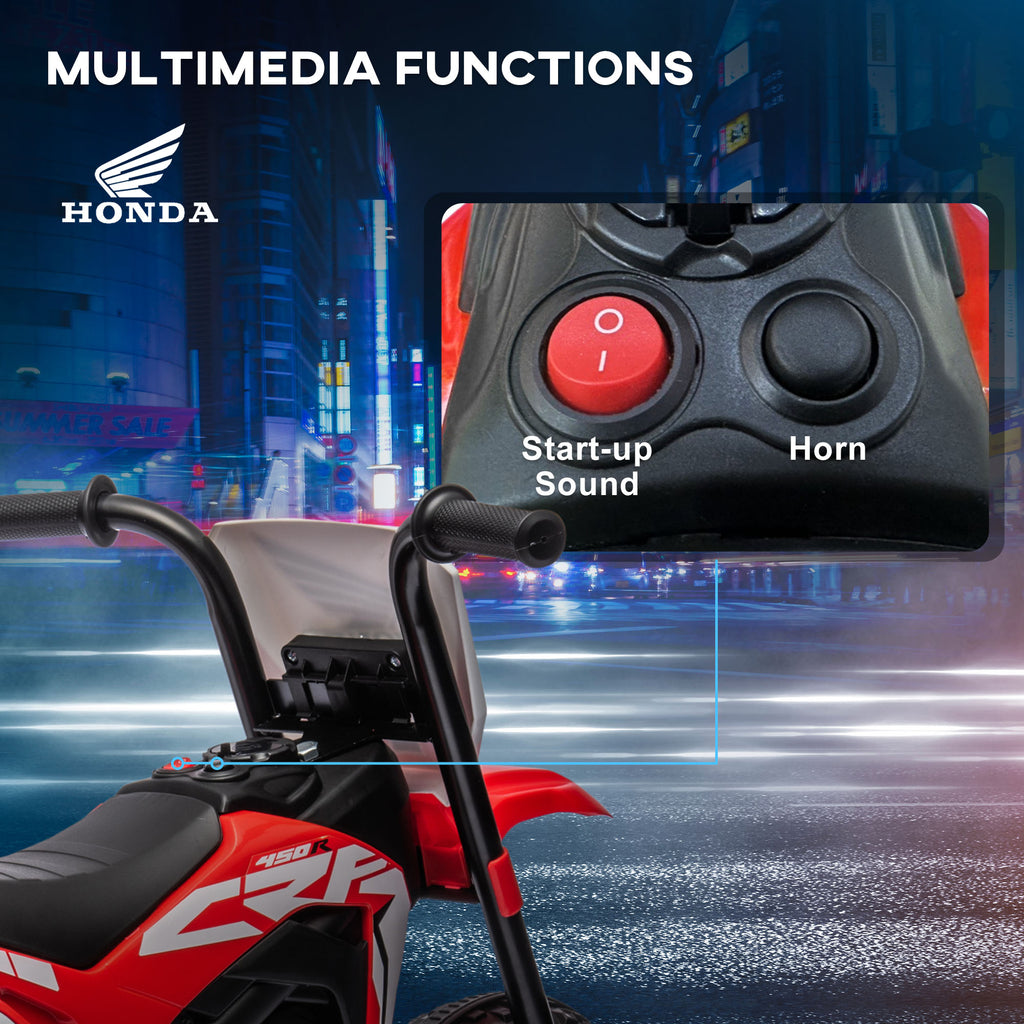 Licensed Honda CRF450RL 3-Wheeled Electric Motorcycle for Kids, Ages 18-36 Months, Red