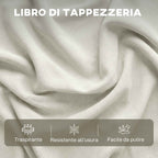 3-Seater Modular Corner Sofa in Breathable Leather-Effect Fabric with Storage, Footrest, Cushions, Cream