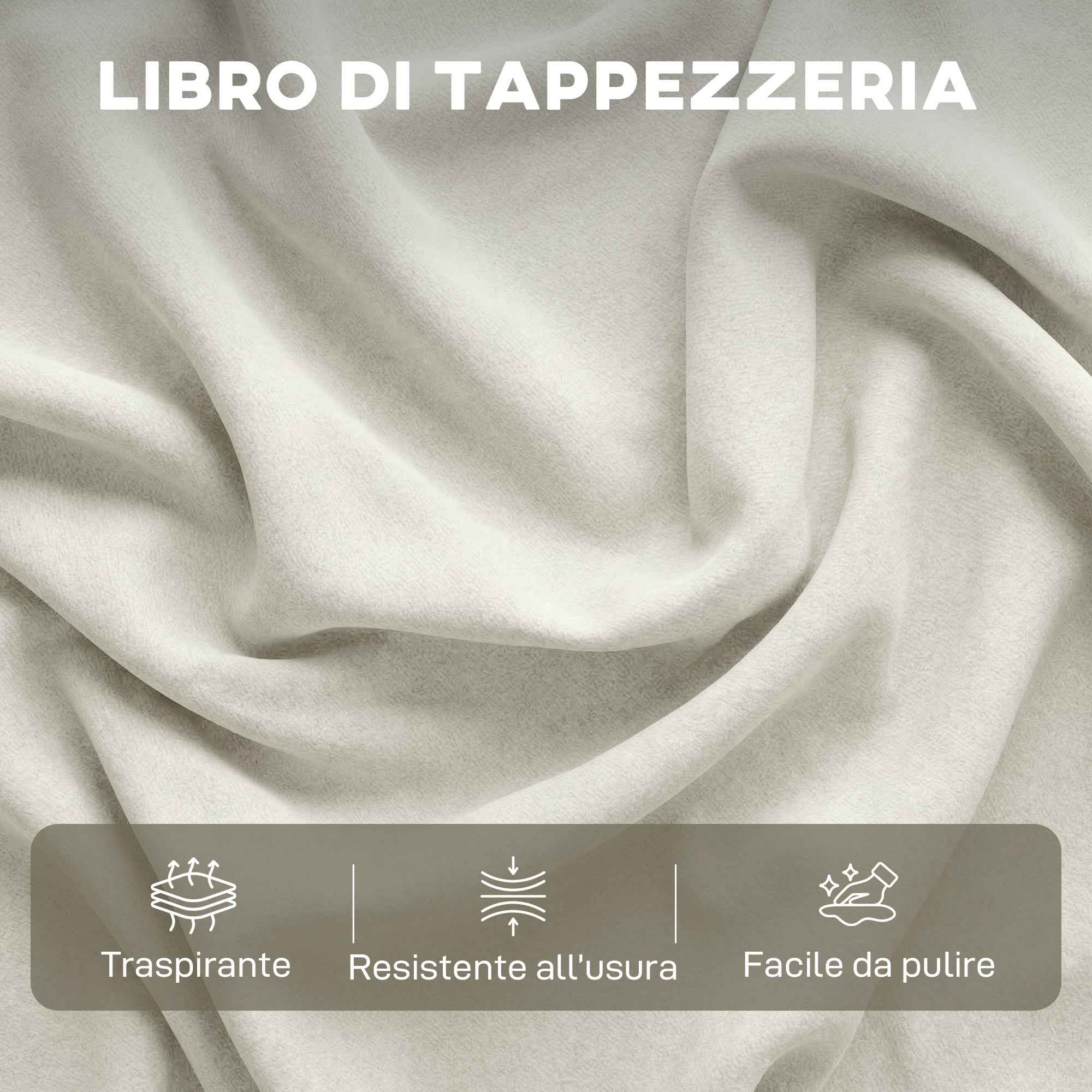 3-Seater Modular Corner Sofa in Breathable Leather-Effect Fabric with Storage, Footrest, Cushions, Cream