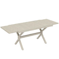 Extendable Garden Table for 8-10 People, in Aluminum and Steel, 154/214x85x73 cm, Gray