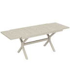 Extendable Garden Table for 8-10 People, in Aluminum and Steel, 154/214x85x73 cm, Gray