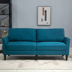 3-Seater Fabric Sofa with Deep Seat and Thick Padding, 191x79x87 cm, Peacock Blue