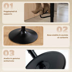 Set of 2 Adjustable Bar Stools with Footrest, PU Leather and Steel, 39.5x44x88-110 cm, Cream