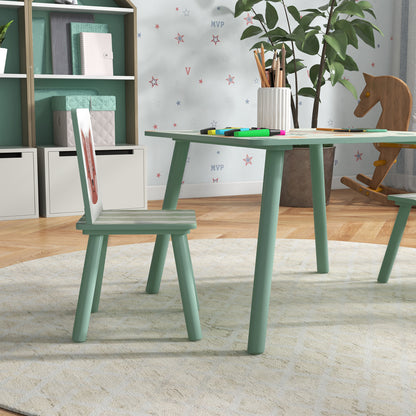 ZONEKIZ 3-piece table and chair set for children 3-8 years in MDF and pine wood, green - Borgè