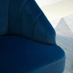 Art Deco Style Velvet Upholstered Chair with Shell Backrest for Bedroom and Living Room, 63x65x84cm