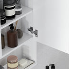 Bathroom Cabinet with Mirror, Shelves and Adjustable Shelf, Wall Mounted, 60x15x76cm, White