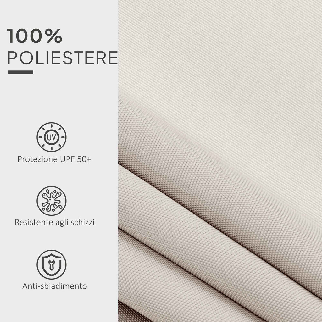 Outsunny Replacement Canopy for 3x2.5m Retractable Sun Shade Awning in Anti-UV 50+ Polyester Cream