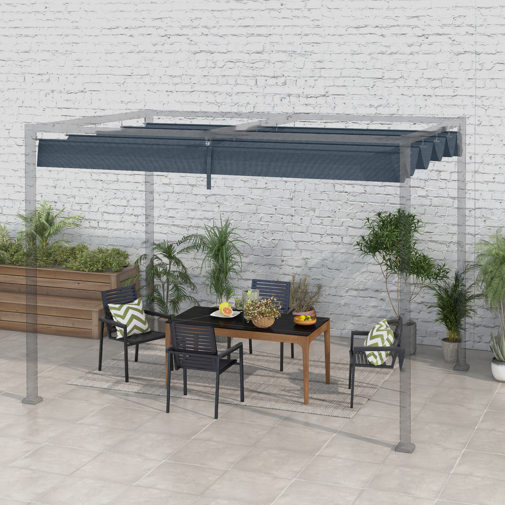 Gazebo Pergola Cover with 8 Drainage Holes, UV30+ Polyester, 286x245 cm, Dark Grey