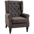 HOMCOM French Style Living Room Armchair with Padded Seat and Cushions, in Polyester, 74x86x102 cm, Brown - Borgè
