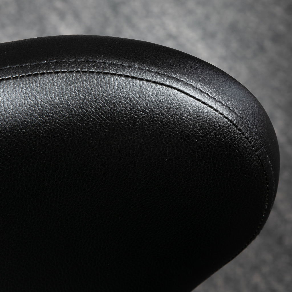 HOMCOM 360° Swivel Stool, Adjustable Stool with Backrest, Steel, Faux Leather, Black