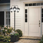 Outsunny 1.85m Stainless Steel Solar Garden Lamp with Adjustable Height, IP44 Waterproof