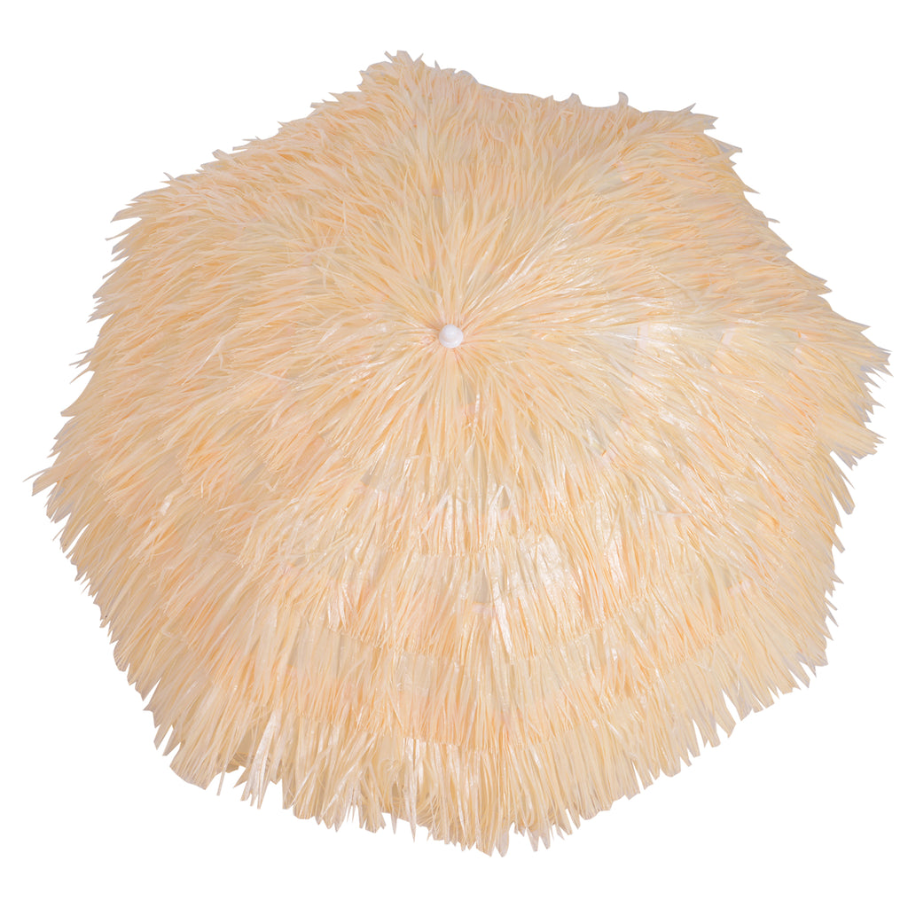 Outsunny 8-Ribbed Beach Umbrella with Tilting Pole, Polyester and Metal, 1.6 x 2 m, Beige