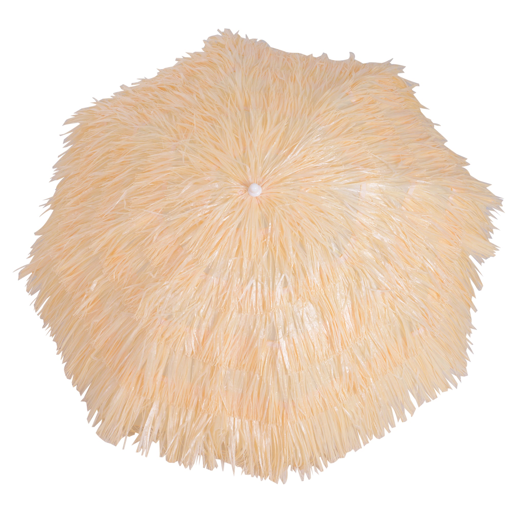 Outsunny 8-Ribbed Beach Umbrella with Tilting Pole, Polyester and Metal, 1.6 x 2 m, Beige