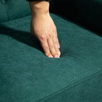 French Style Living Room Armchair with Padded Seat and Cushions, Polyester, 74x86x102 cm, Dark Green