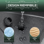 Plastic Umbrella Base Fillable with Water and Sand 28-40 kg, for 38-48 mm Poles, Ø60 cm, Black