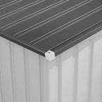 Metal Tool Shed 1.5x2m with Base, Sliding Door and Sloping Roof, White