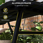 Outsunny Outdoor Bench in 2 -seater Aluminum St slable, 123x67x79cm, Black - Borgè