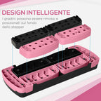 HOMCOM 3-Height Adjustable Aerobic Stepper, Plastic, 80x31x10/15/20 cm, Pink