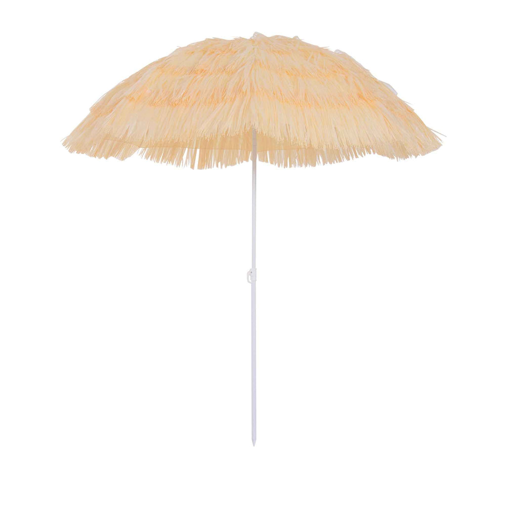 Outsunny 8-Ribbed Beach Umbrella with Tilting Pole, Polyester and Metal, 1.6 x 2 m, Beige