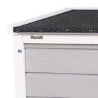 Outdoor Wooden Rabbit Cage with Asphalt Roof and Non-Slip Ramp, 42x51x43cm, Grey - Borge' Group Limited